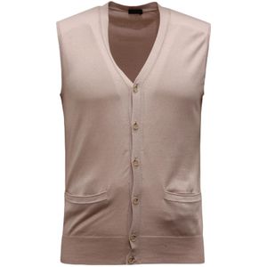 Paolo Pecora, Heren, Jassen, Beige, Maat: S Katoen,