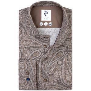 R2 Amsterdam, Heren, Overhemden, Beige, Maat: 4XL