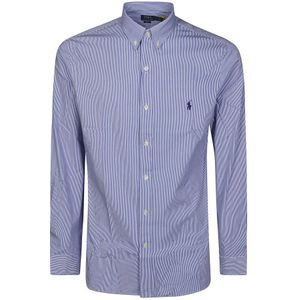 Polo Ralph Lauren, Heren, Overhemden, Blauw, Maat: S Katoen,