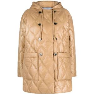 Ganni - Gewatteerd Donsjack - Beige - 100% Polyamide