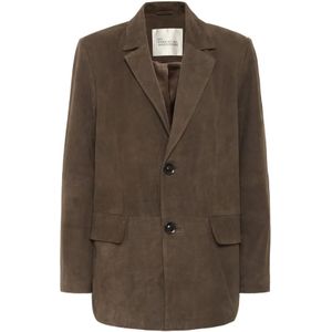 My Essential Wardrobe - Taramw Suede Blazer - Bruin - Dames