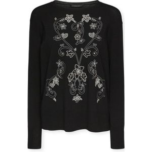 Elena Mirò, Dames, Truien, Zwart, Maat: XS Nylon,