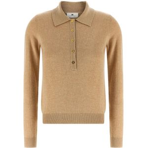 Elisabetta Franchi, Dames, Truien, Beige, Maat: XS Kasjmier,