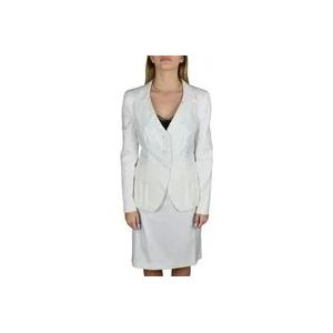 Prada Luxe wit pak met jasje en splitrok , White , Dames , Maat: L