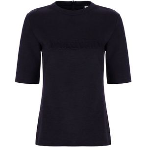 Max Mara, Dames, Tops, Blauw, Maat: XS Katoen,