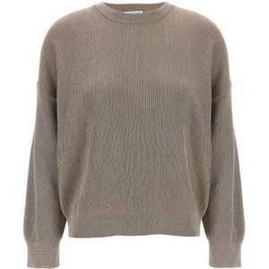 Brunello Cucinelli, Dames, Truien, Bruin, Maat: M
