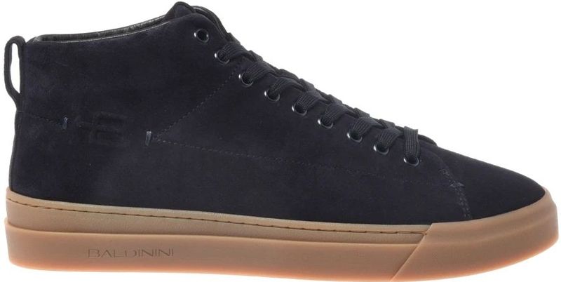 BALDININI - Sneakers Hoog - Donkerblauw - Leer en Suède