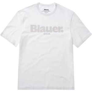 Blauer, Heren, Tops, Wit, Maat: S