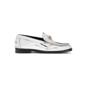 Versace Metallic Finish Medusa Plaque Platte Schoenen , Gray , Dames , Maat: 38 EU