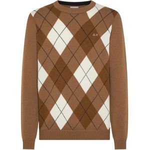 Sun68, Heren, Truien, Bruin, Maat: S Wol,