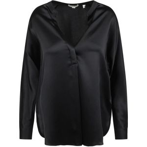 Vince, Dames, Blouses & Shirts, Zwart, Maat: S Zijde,