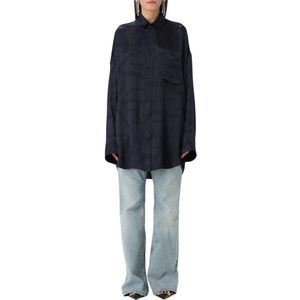 Balenciaga, Dames, Jurken, Blauw, Maat: S Zijde,