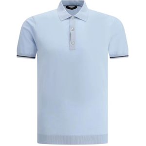 Moorer, Heren, Tops, Blauw, Maat: M Katoen,