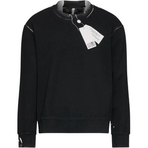 MM6 Maison Margiela, Heren, Sweatshirts & Hoodies, Zwart, Maat: M Katoen,
