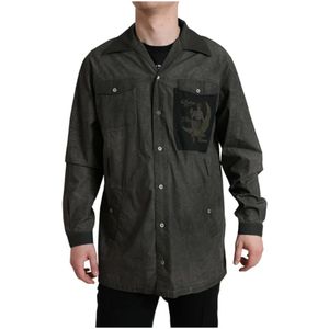 Dolce & Gabbana, Heren, Overhemden, Grijs, Maat: XL Katoen,