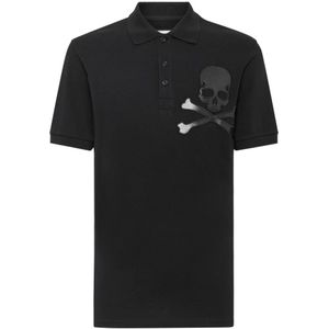 Philipp Plein, Heren, Tops, Zwart, Maat: S Katoen,