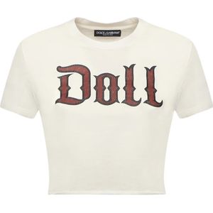 Dolce & Gabbana, Dames, Tops, Beige, Maat: XS Katoen,