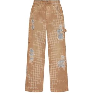 Amiri, Heren, Broeken, Beige, Maat: W32 Denim,