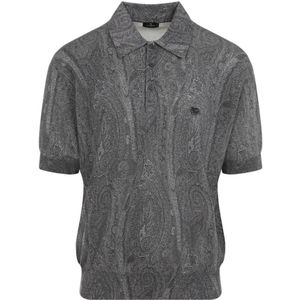 Etro, Heren, Tops, Grijs, Maat: M Zijde,