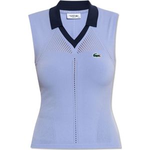 Lacoste, Dames, Tops, Paars, Maat: M/L Leer,