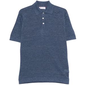 Brunello Cucinelli, Heren, Tops, Blauw, Maat: 3XL Katoen,