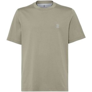 Brunello Cucinelli, Heren, Tops, Groen, Maat: 2XL Katoen,
