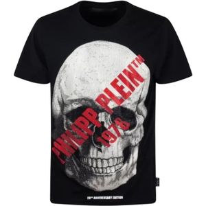 Philipp Plein, Heren, Tops, Zwart, Maat: XL Katoen,