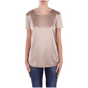 Max Mara, Dames, Tops, Beige, Maat: 2XL Zijde,