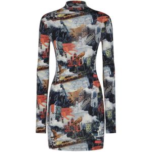 Off White, Dames, Jurken, Veelkleurig, Maat: M Polyamide,