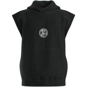 Hugo - Sweatshirt - Zwart - Mouwloos - Katoen