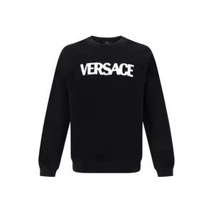 Versace Zwarte Logo Sweatshirt voor Heren , Black , Heren , Maat: L