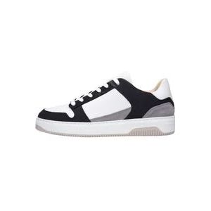 Nubikk Heren Court Sneakers Wit Leer , Black , Heren , Maat: 43 EU