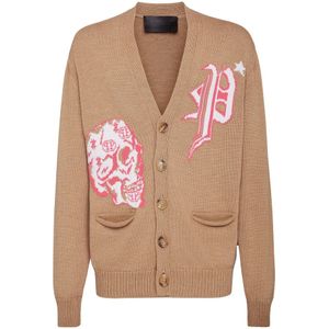 Philipp Plein, Heren, Truien, Beige, Maat: S Wol,