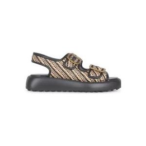 Tod's Rode Sandalen met Dubbele Vezel Zool , Multicolor , Dames , Maat: 39 EU