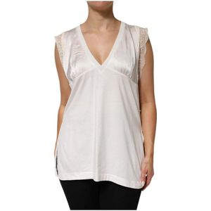 Pinko, Dames, Tops, Wit, Maat: M Zijde,
