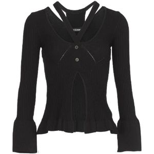 Andrea Adamo, Dames, Truien, Zwart, Maat: L Viscose,