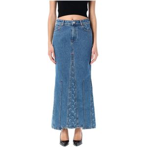 Marine Serre, Dames, Rokken, Blauw, Maat: XS Denim,