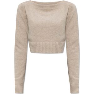 Max Mara, Dames, Truien, Beige, Maat: M Wol,