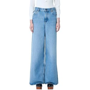 Chloé - Wide-Leg High Rise Jeans - Blauw - 100% Katoen - Vijf-pocket Design