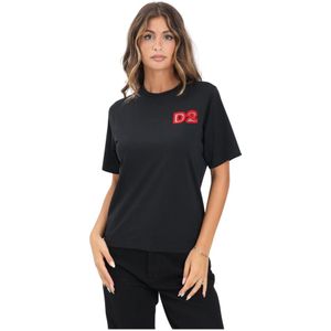 Dsquared2, Dames, Tops, Zwart, Maat: XS Katoen,