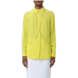 Elisabetta Franchi - Blouse - Geel - Dames - 100% Zijde