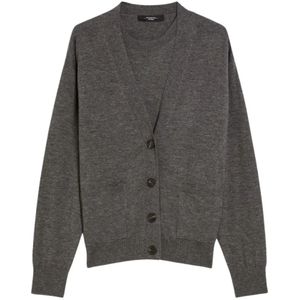Weekend Max Mara, Dames, Truien, Grijs, Maat: L Wol,