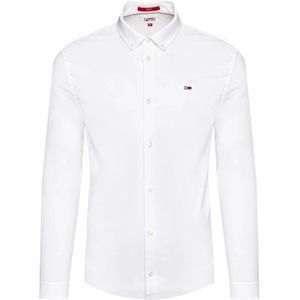 Tommy Jeans, Heren, Overhemden, Wit, Maat: S Katoen,