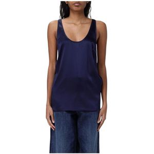 Pinko, Dames, Tops, Blauw, Maat: 2XS Zijde,