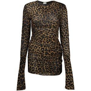Saint Laurent, Dames, Jurken, Bruin, Maat: M Tulle,