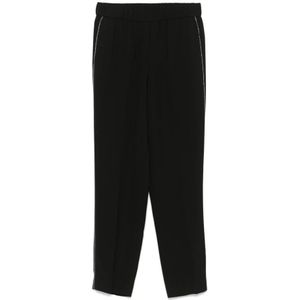 Peserico, Dames, Broeken, Zwart, Maat: XL Zijde,