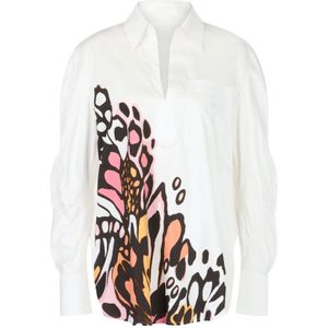 Marc Cain, Dames, Blouses & Shirts, Wit, Maat: L Katoen,