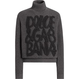 Dolce & Gabbana, Heren, Truien, Grijs, Maat: L Wol,