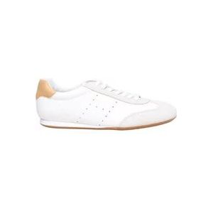 Hogan Witte Leren Sneakers met Gouden Stud , White , Heren , Maat: 41 EU