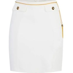 Elisabetta Franchi, Dames, Rokken, Wit, Maat: XS Leer,